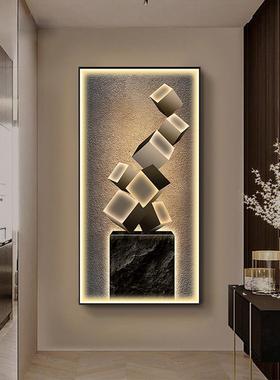 入户画对门玄关UXY画挂客厅抽象艺术壁饰画廊过道走现代轻奢发光