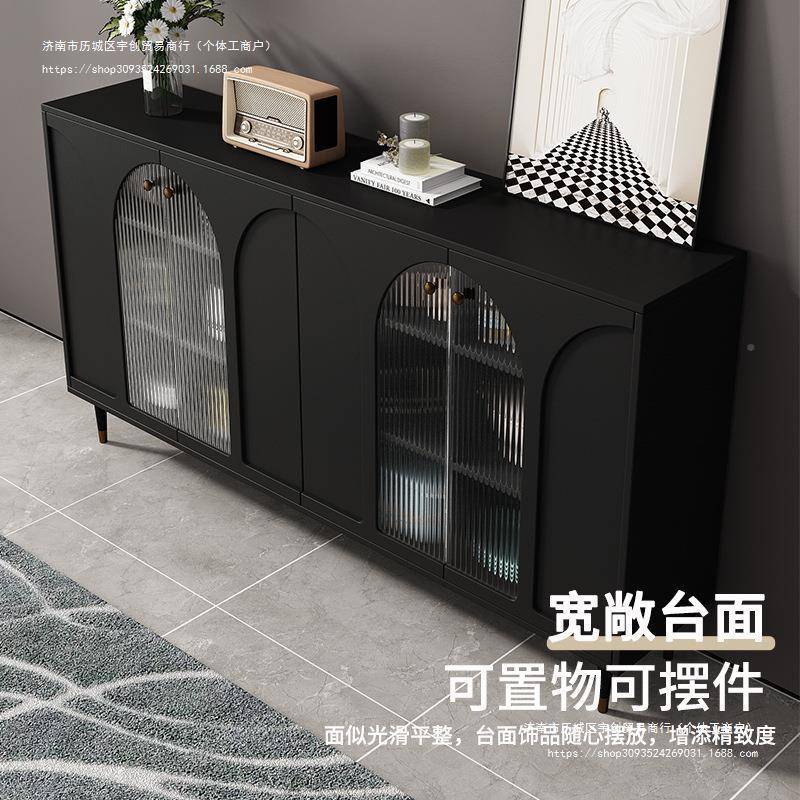 古风餐边柜多层收纳大储法物空复古间式客YOO厅隔断柜奶中油风玄