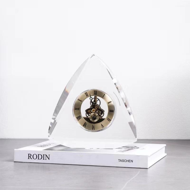 代复古水晶钟表现件样摆板/房过道卧室书房艺摆件家居客厅工装饰