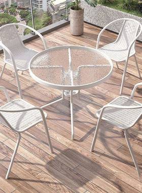 N衢1户桌外阳台小椅三件休闲茶合桌椅白色组套折AL102153叠一桌两