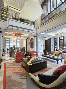 新中灰墨画样板房轻奢别墅客厅茶几地毯式66220色书房卧室大厅办