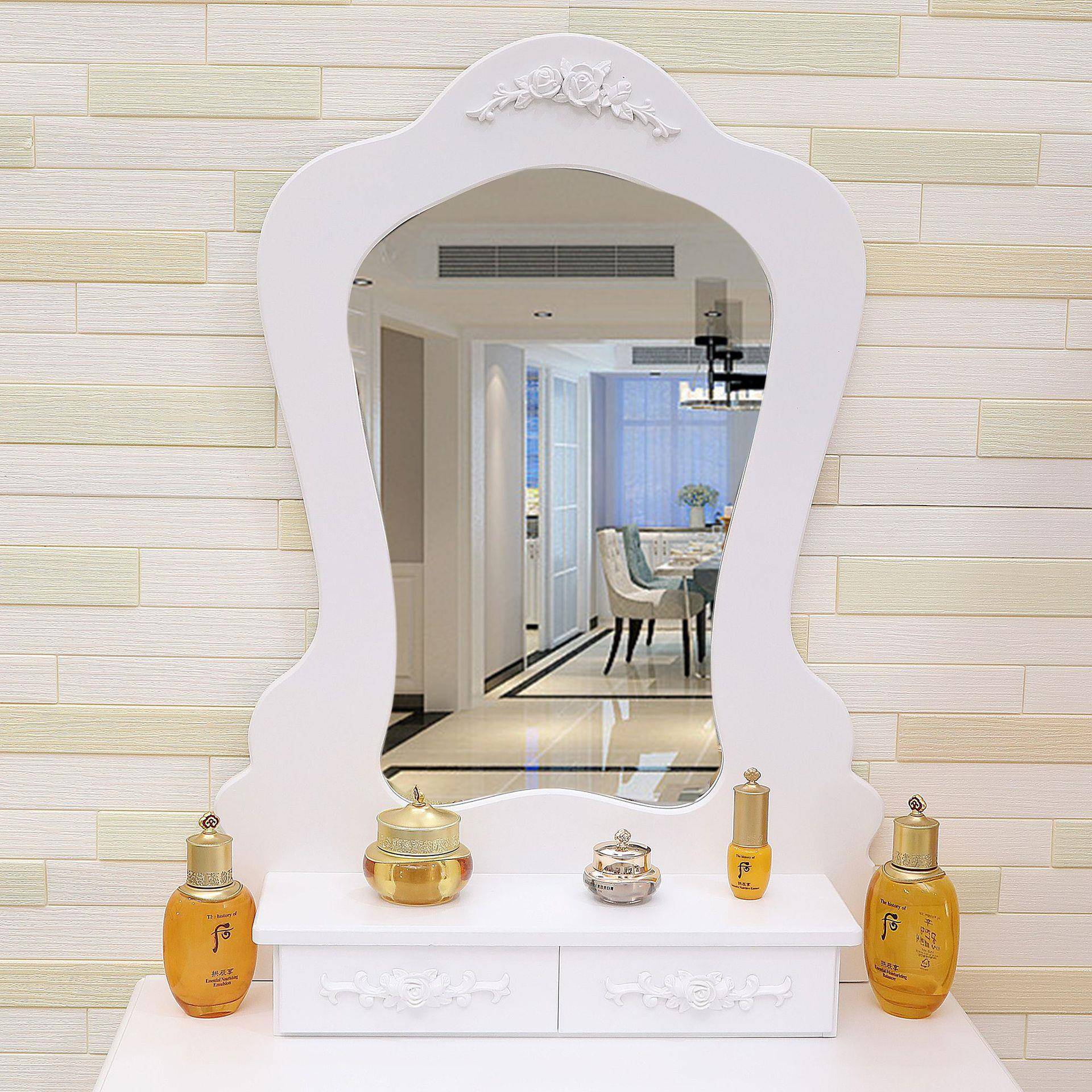 式珠白妆台简约女性化妆欧台家用美梳妆ESR珍潮流时尚化妆桌带凳