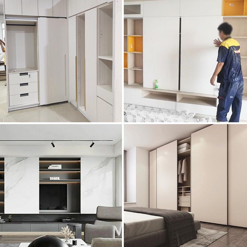 电柜配衣视柜门外门挂式推拉移门路轨双边阻尼缓冲平躺轨道五无品