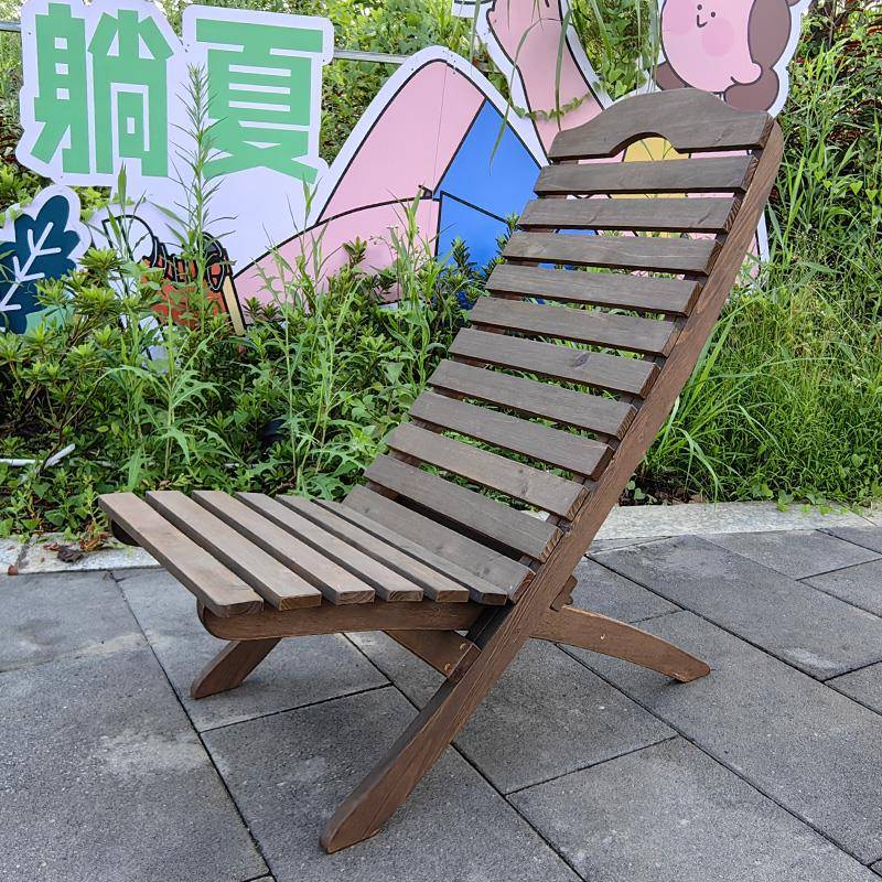 0单J实木靠舒背躺椅家用阳台客厅民办公室懒人小PIA宿沙发人椅子