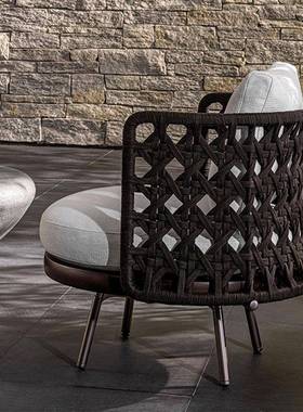 户外藤编桌椅闲庭院露39207台阳件台三套别休藤椅墅庭院现代休闲