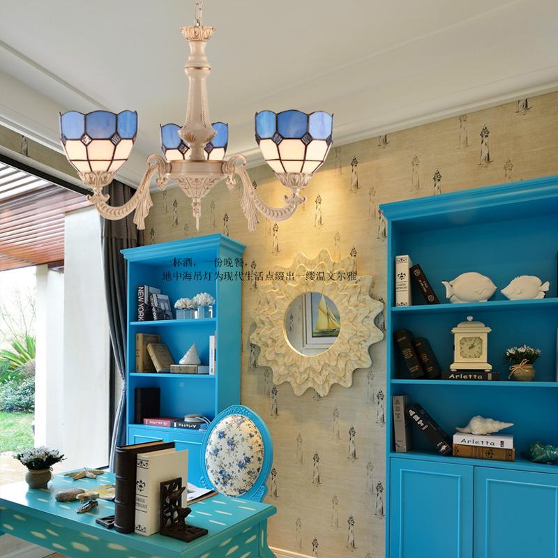 地中海吊灯田园欧餐厅灯创意式客厅灯温NVM馨漫浪卧室房蒂书凡尼