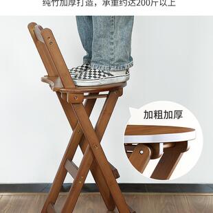 折椅家用小型餐椅凳子美术生宿舍多功能吧台叠椅高脚凳小简约BJWr