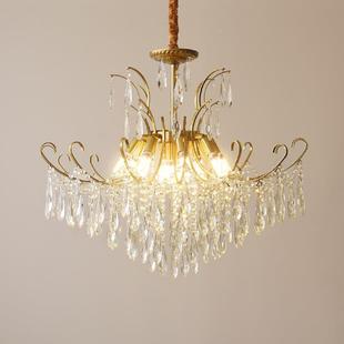 DS881 厅T 全光谱法琥珀水晶吊灯家客厅美式 奢吊灯L用ED卧轻室餐式