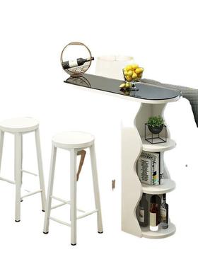 小户型吧台桌家简约用现几代客厅玄隔关小吧台沙JFV发边餐厅轻奢