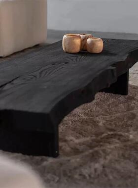 黑台色实木茶26574几日式小户型阳民宿店异形茶台酒榻米榻矮桌子