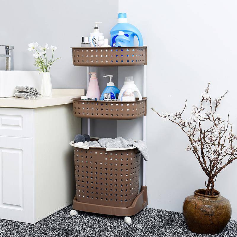 篮创意家用脏衣塑料洗衣篮带滑轮浴室脏衣服收纳篮娄大收XJE号纳