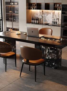 拟度新款岩板茶意式极简阳高台端设计GPQ师高端岛桌台阳台台书茶