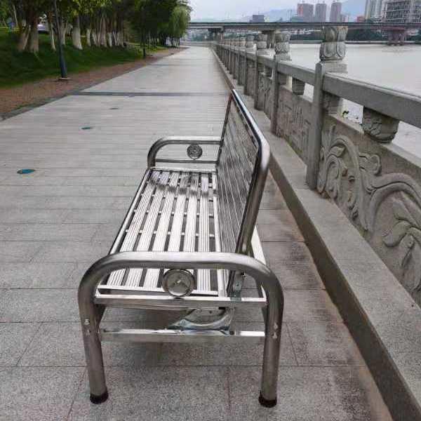 不锈钢加厚两椅用折叠发靠背椅休沙闲沙发长人单床经济WSR型方管