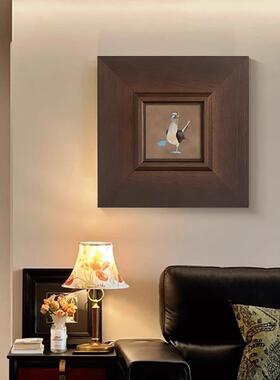 蓝脚鲣法式小ZXH09085古风客厅装鸟饰画复中古餐厅卧众室趣味动物