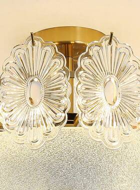 法式简水晶意式约馨卧36041室灯主温房间浪餐厅灯漫艺术美式玻璃