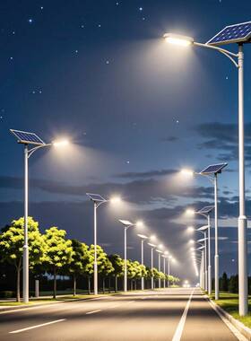 LED99880太阳能灯户外灯6米8米1路米12米杆农村大功率超亮路灯杆