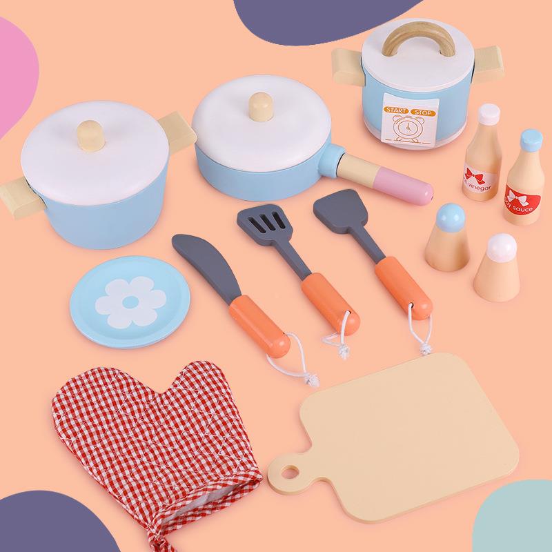 KBQ亚逊仿真厨房过AOX女家女宝宝玩具孩做家饭煮饭厨马具儿童套装