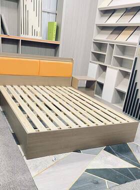 头软包板家用卧室1.5式米39786板式床.双人床18米现代简约风1.2米