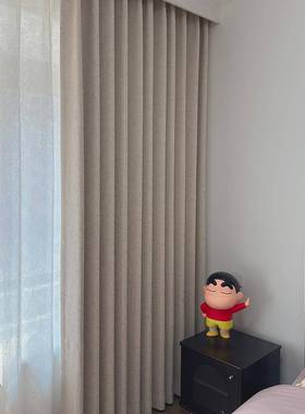 蔷薇奶油色雕提花高遮光法窗帘章菊新款中古雪尼尔苏窗帘浮EQY式