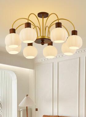 美式客厅吊T4804桃灯胡花蕾大厅主木灯餐厅日式复古现简约大气灯