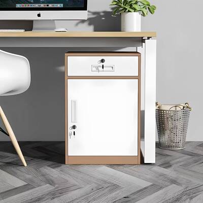 办公室矮桌下资料柜储物柜屉活柜动柜带锁文件抽77359收纳铁皮柜