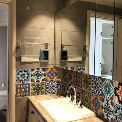 地海卫砖生间浴室防纸水瓷贴FBN纸装饰墙地贴自粘墙贴厨中房防油