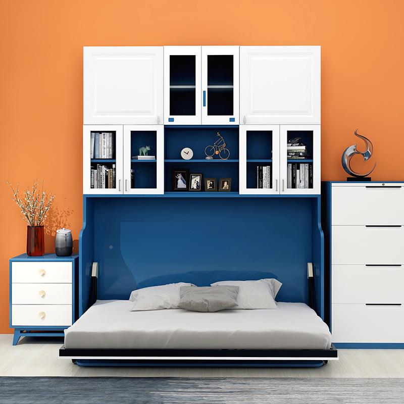 侧翻隐床书式折叠床壁桌挂墙床组合柜多HDO功壁柜床形五金件隐藏