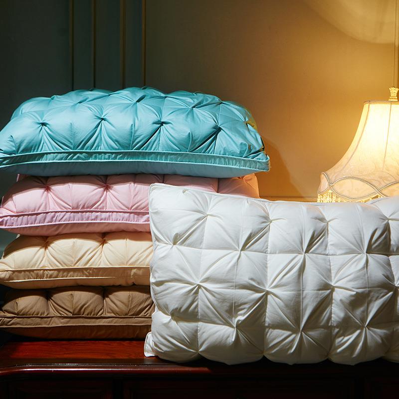 全棉柔赛丝扭花枕头芯体羽绒枕高档酒店鸭绒枕鹅81713枕立床上用