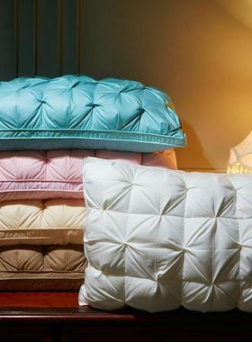 全棉柔赛丝扭花枕头芯体羽绒枕高档酒店鸭绒枕鹅81713枕立床上用