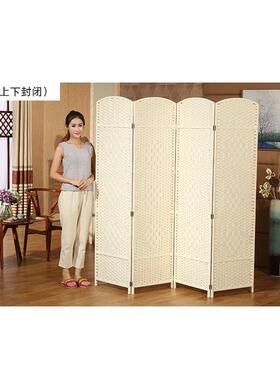 草编屏12760风藤编实折屏全隔木断玄关试衣间封闭时易尚办公屏风