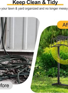 园跨境属铁艺重型花软管支架立可拆卸金的水式管储存86924收纳架