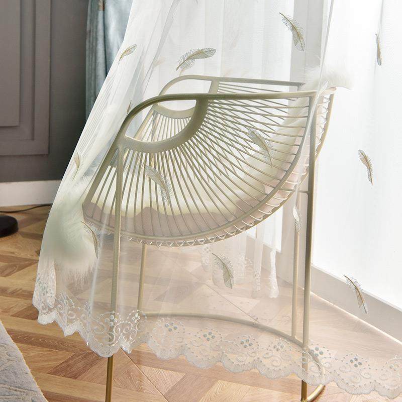 V45O雾霾蓝雪尼尔客窗帘布料奢20F77J8SM923新款现代简美式轻遮约