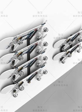 UMC四轮长板滑板挂多理层展示架上墙壁挂钩架雪橇板收整陈列纳架