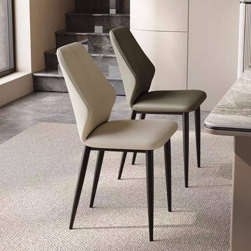 轻奢背意JOQ凳子式厅极简皮椅餐椅子休闲网靠红凳子现代简约餐椅