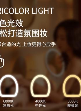 ?化妆镜式桌IOK面智能le台大梳妆d镜壁挂式主卧室贴墙妆台镜子梳