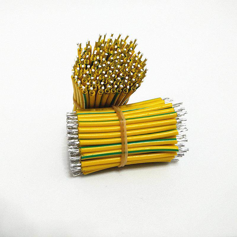 厂家AL-56619.直销常规05平方0MM黄环保绿线连接导线双头镀8锡焊