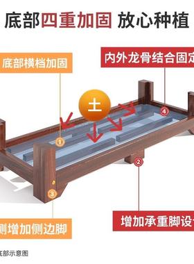 户外防腐木花箱庭种植种箱家种树花盆院用阳台菜DFQ箱长方形花槽