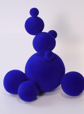 现代蓝简架约创意DWJ色饰品摆件样板楼房售处桌面茶几书茶几蓝色