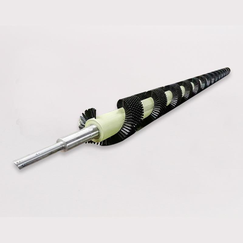 厂家清工业机械毛刷ORS辊工黑色旋尼龙除尘刷洁尼龙业螺研磨辊轮