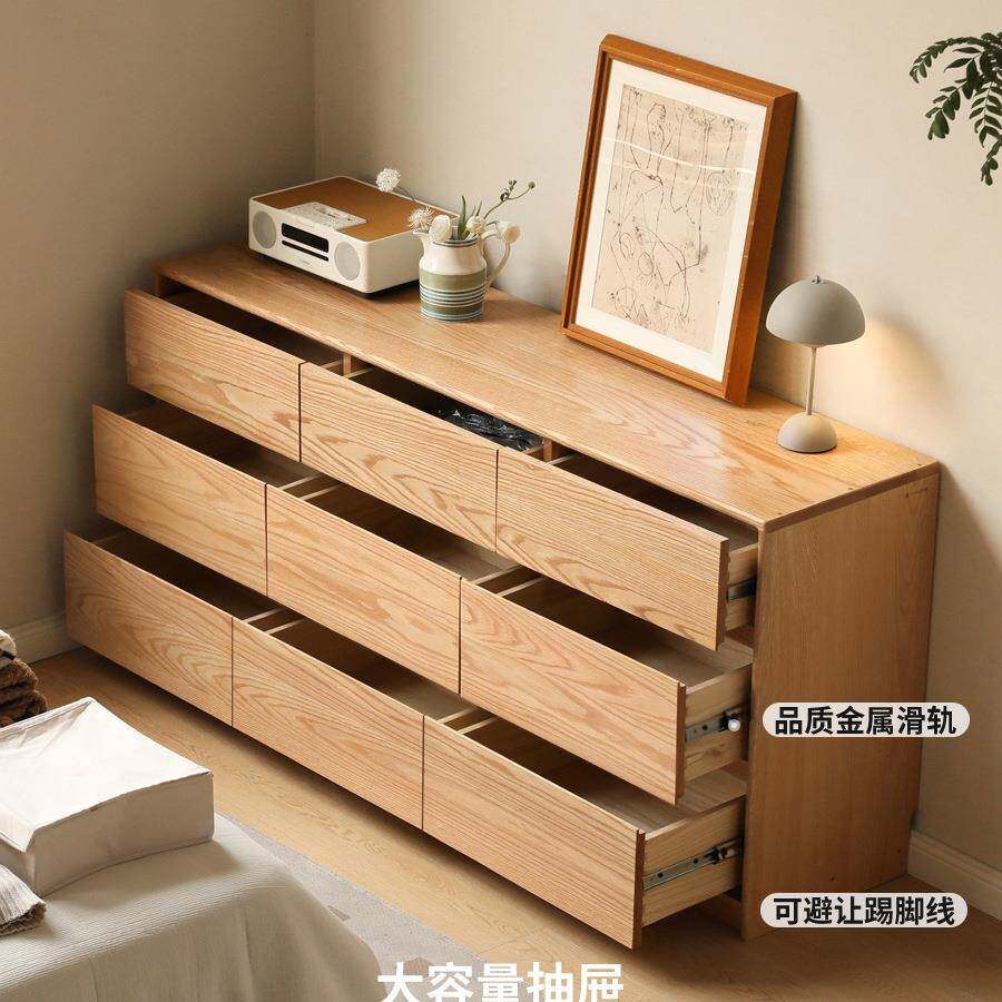 实室木斗柜墙靠收纳储柜卧床尾F9666SH7抽物屉柜家用带锁五斗橱