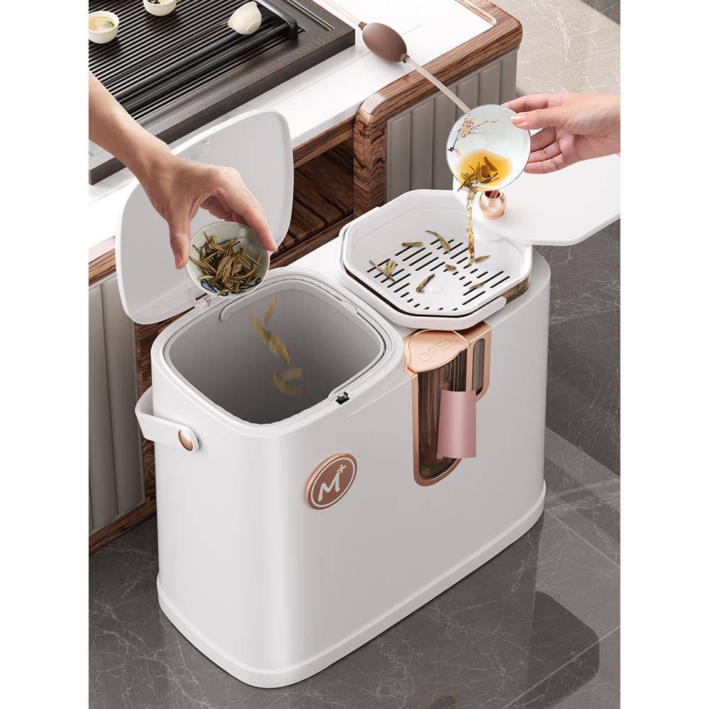 茶桶茶室F77M7M5M水干湿分离垃圾桶按压式洁分类清桶茶道废渣水桶
