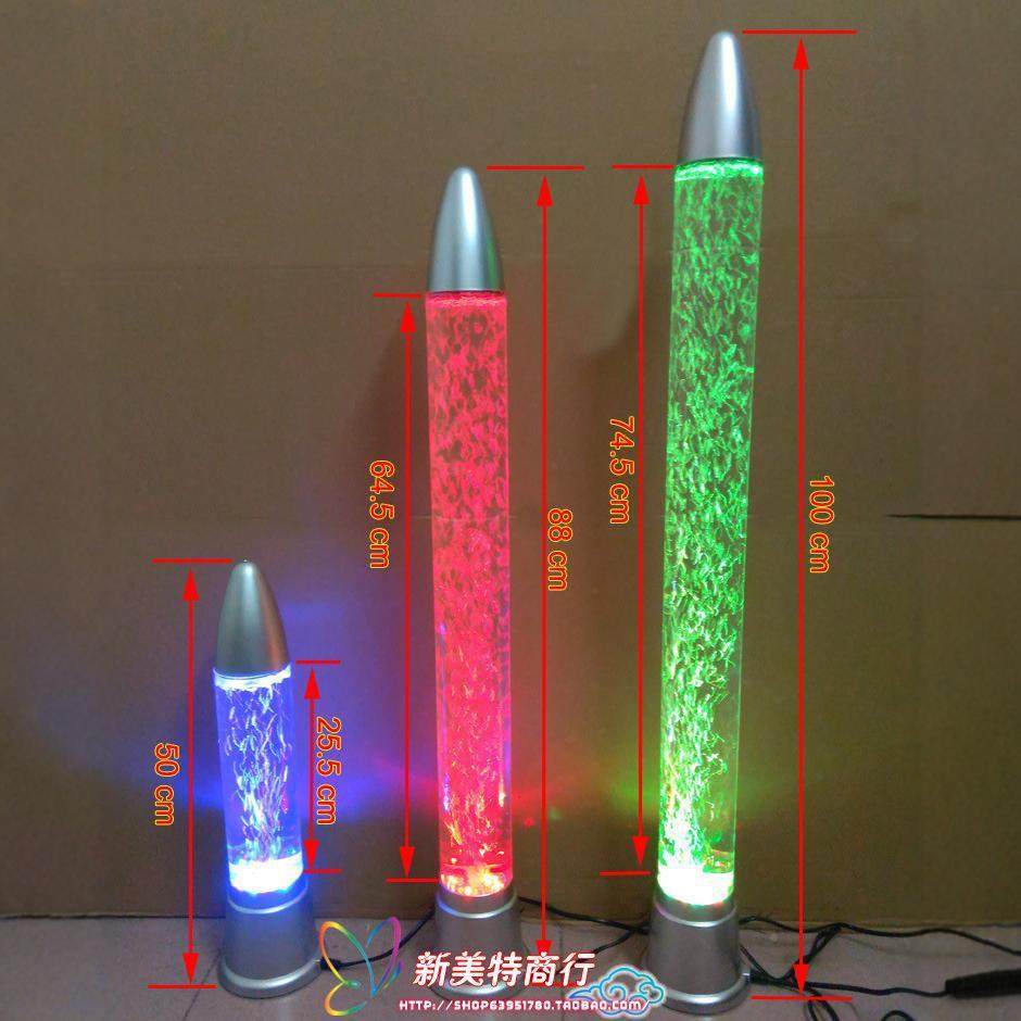 柱形喷水彩店铺喷气泡泉水舞七变饰色水柱装JFC屏风风水柱气喷泡