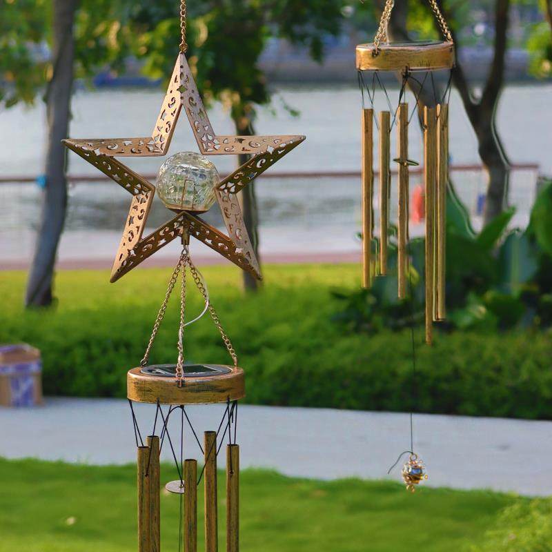 小太阳星星月亮风铃灯户外景观庭院花F76756JM园灯阳台装饰能挂灯