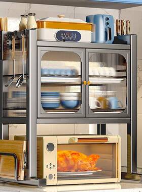 白色微炉箱厨房置XX485876烤物之架子家用桌面台面小型放碗柜碗波