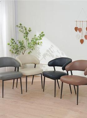 家用餐椅计师意式简约餐靠背厅岛56270台皮质软包餐设桌椅轻奢极