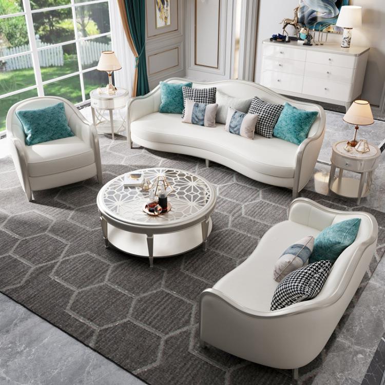 实木布艺沙发轻奢美式客厅12合家具小户型端奢组华皮高艺MXQ沙发