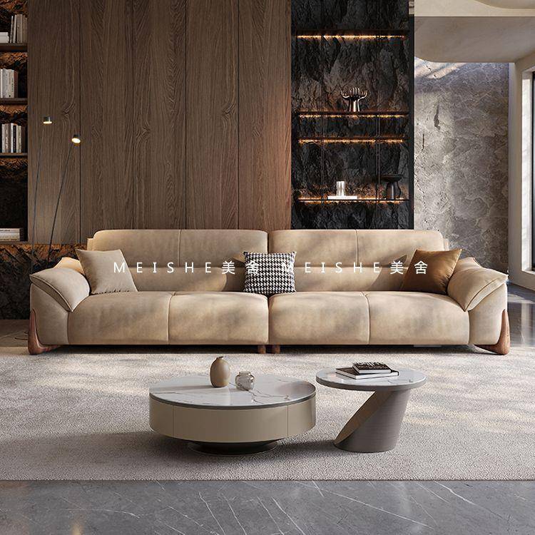 意式极简可布艺沙发磨客厅现代简约砂绒布大直PFS56871小户型坐排