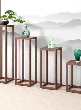 新中式白蜡木花ZG-65620架实子阳置物台架原客厅木花几木质花盆架