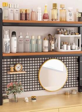 纳网格13738物架桌面置物架桌梳妆台花架电置脑桌书收架桌上铁艺