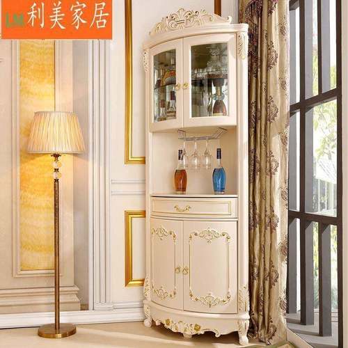 欧式三角酒柜客厅弧形储10074895柜物实木花多功能带抽靠雕拐墙柜